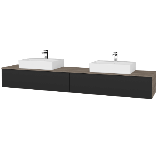 Umyvadlová skříňka MODULE SZZ12 240 umyvadlo Kube - D03 Cafe - N03 Graphite - Ne