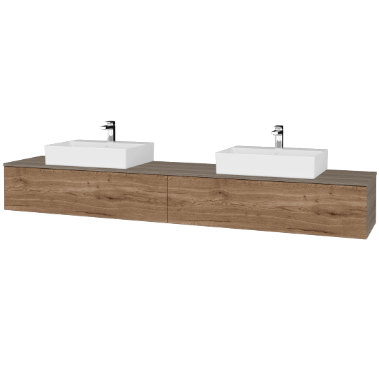 Umyvadlová skříňka MODULE SZZ12 240 umyvadlo Kube - D03 Cafe - D21 Tobacco - Ne