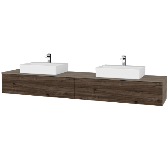 Umyvadlová skříňka MODULE SZZ12 240 umyvadlo Kube - D03 Cafe - D25 Teak - Ne