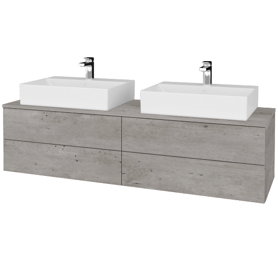 Umyvadlová skříňka MODULE SZZ4 160 umyvadlo Kube - D01 Beton - D01 Beton - Ne