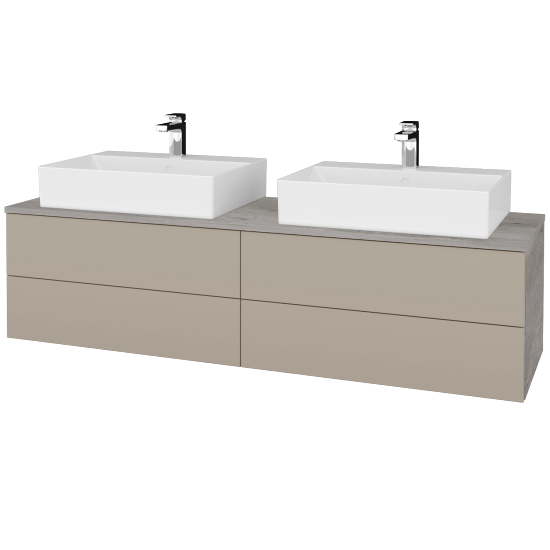 Umyvadlová skříňka MODULE SZZ4 160 umyvadlo Kube - D01 Beton - L04 Béžová vysoký lesk - Ne