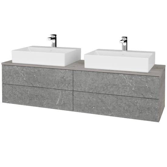 Umyvadlová skříňka MODULE SZZ4 160 umyvadlo Kube - D01 Beton - D20 Galaxy - Ne