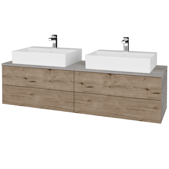 Umyvadlová skříňka MODULE SZZ4 160 umyvadlo Kube - D01 Beton - D23 Herkules - Ne
