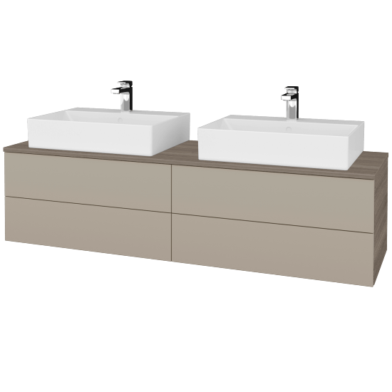 Umyvadlová skříňka MODULE SZZ4 160 umyvadlo Kube - D03 Cafe - L04 Béžová vysoký lesk - Ne