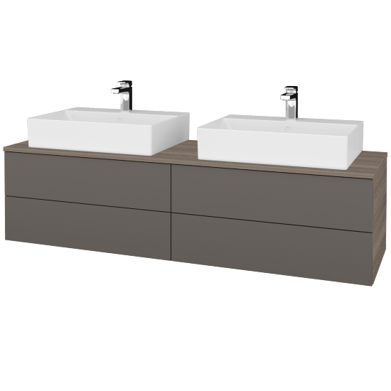 Umyvadlová skříňka MODULE SZZ4 160 umyvadlo Kube - D03 Cafe - N06 Lava - Ne