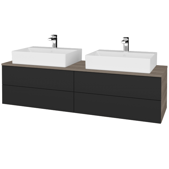 Umyvadlová skříňka MODULE SZZ4 160 umyvadlo Kube - D03 Cafe - N03 Graphite - Ne
