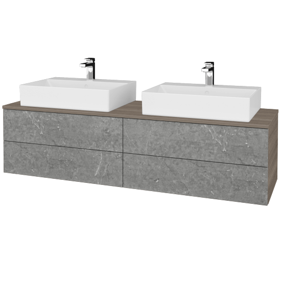 Umyvadlová skříňka MODULE SZZ4 160 umyvadlo Kube - D03 Cafe - D20 Galaxy - Ne
