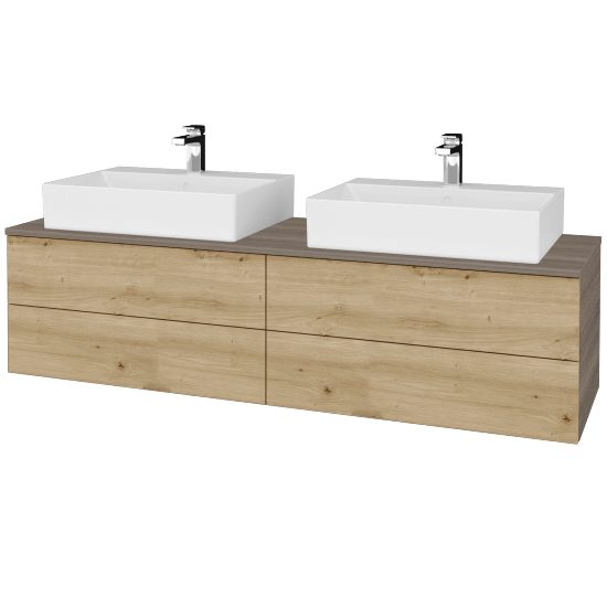 Umyvadlová skříňka MODULE SZZ4 160 umyvadlo Kube - D03 Cafe - D22 Karamel - Ne