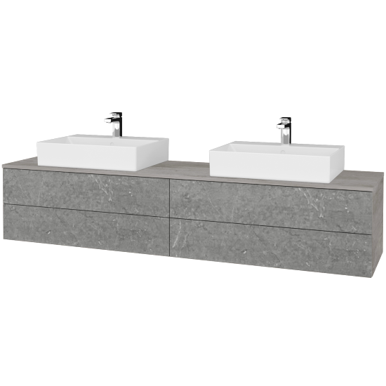 Umyvadlová skříňka MODULE SZZ4 200 umyvadlo Kube - D01 Beton - D20 Galaxy - Ne