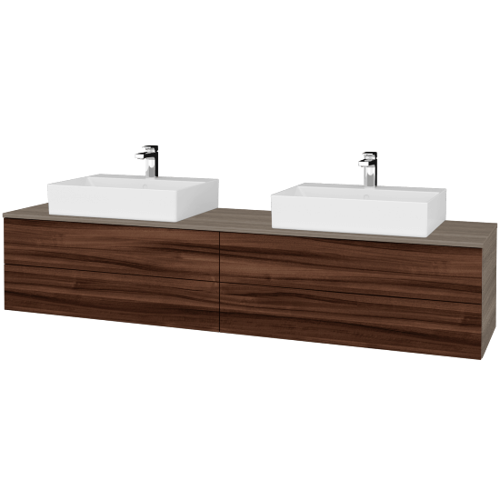 Umyvadlová skříňka MODULE SZZ4 200 umyvadlo Kube - D03 Cafe - D06 Ořech - Ne