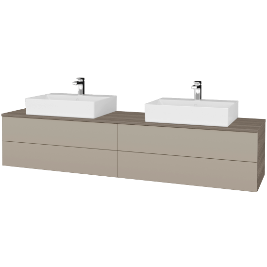 Umyvadlová skříňka MODULE SZZ4 200 umyvadlo Kube - D03 Cafe - M05 Béžová mat - Ne