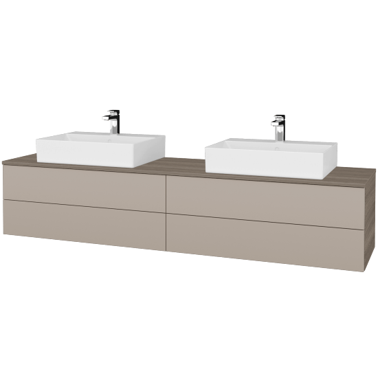 Umyvadlová skříňka MODULE SZZ4 200 umyvadlo Kube - D03 Cafe - N07 Stone - Ne