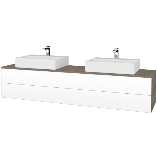 Umyvadlová skříňka MODULE SZZ4 200 umyvadlo Kube - D03 Cafe - M01 Bílá mat - Ne