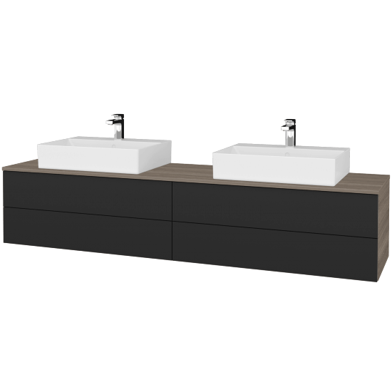 Umyvadlová skříňka MODULE SZZ4 200 umyvadlo Kube - D03 Cafe - N03 Graphite - Ne