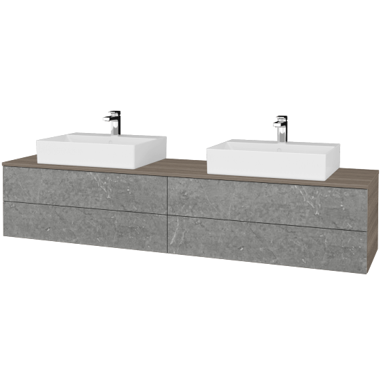 Umyvadlová skříňka MODULE SZZ4 200 umyvadlo Kube - D03 Cafe - D20 Galaxy - Ne