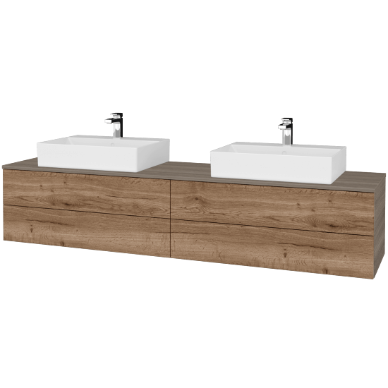 Umyvadlová skříňka MODULE SZZ4 200 umyvadlo Kube - D03 Cafe - D21 Tobacco - Ne