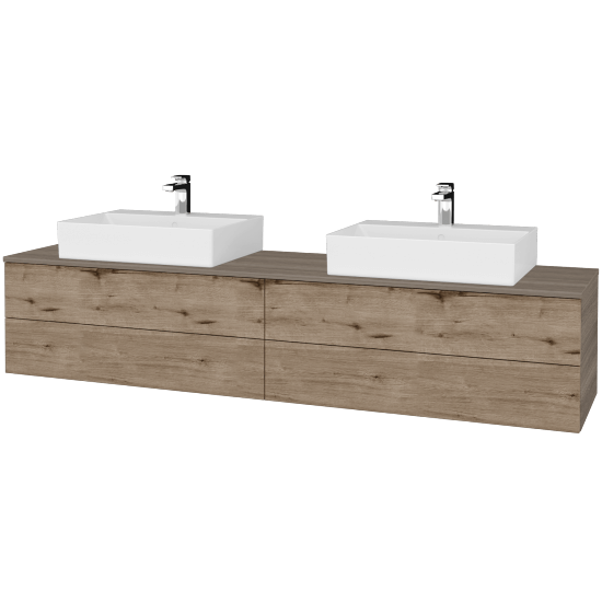 Umyvadlová skříňka MODULE SZZ4 200 umyvadlo Kube - D03 Cafe - D23 Herkules - Ne