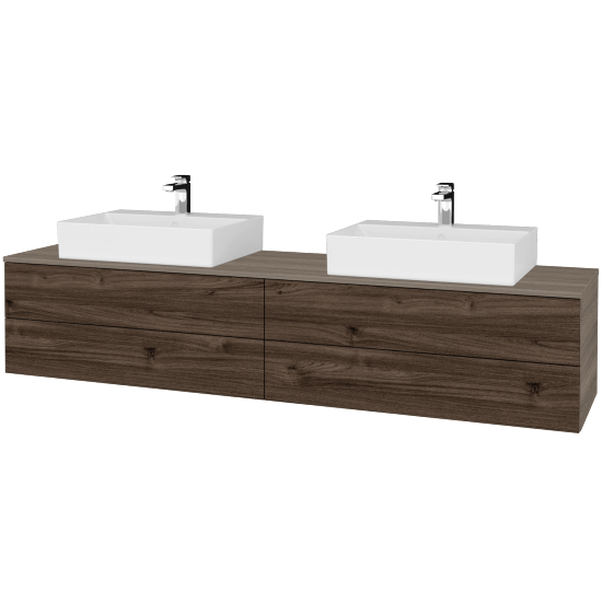 Umyvadlová skříňka MODULE SZZ4 200 umyvadlo Kube - D03 Cafe - D25 Teak - Ne