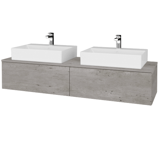 Umyvadlová skříňka MODULE SZZ12 160 umyvadlo Kube - D01 Beton - D01 Beton