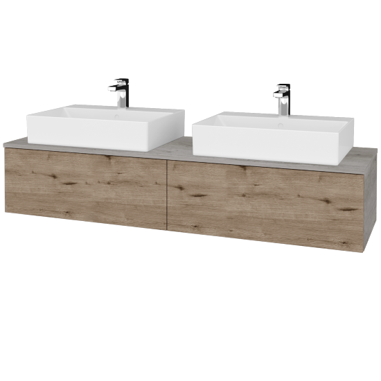 Umyvadlová skříňka MODULE SZZ12 160 umyvadlo Kube - D01 Beton - D23 Herkules - Ne