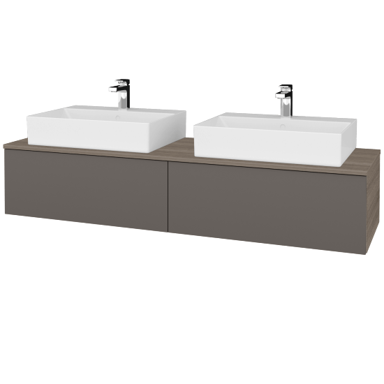 Umyvadlová skříňka MODULE SZZ12 160 umyvadlo Kube - D03 Cafe - N06 Lava - Ne