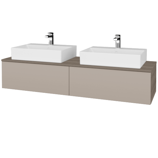 Umyvadlová skříňka MODULE SZZ12 160 umyvadlo Kube - D03 Cafe - N07 Stone - Ne