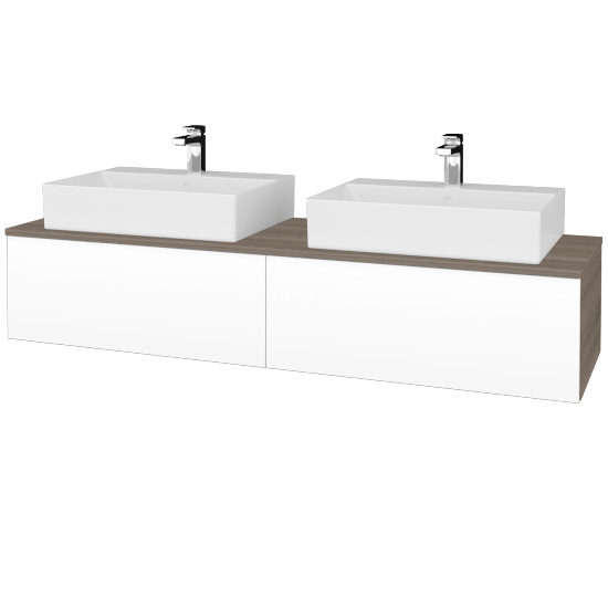 Umyvadlová skříňka MODULE SZZ12 160 umyvadlo Kube - D03 Cafe - M01 Bílá mat - Ne