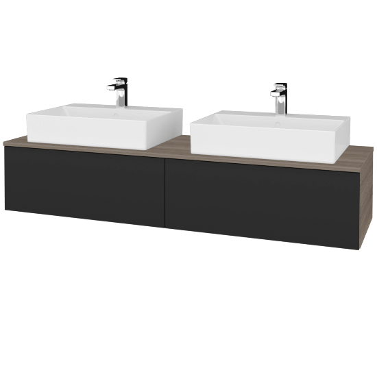 Umyvadlová skříňka MODULE SZZ12 160 umyvadlo Kube - D03 Cafe - N03 Graphite - Ne