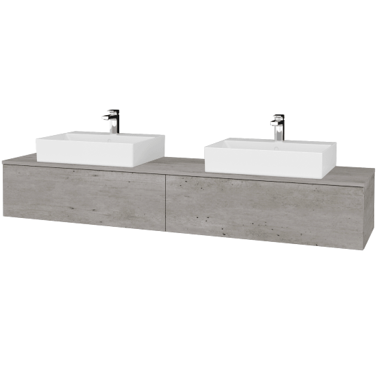 Umyvadlová skříňka MODULE SZZ12 200 umyvadlo Kube - D01 Beton - D01 Beton - Ne