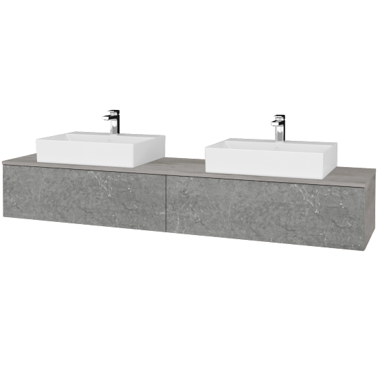 Umyvadlová skříňka MODULE SZZ12 200 umyvadlo Kube - D01 Beton - D20 Galaxy - Ne