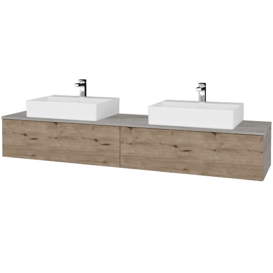 Umyvadlová skříňka MODULE SZZ12 200 umyvadlo Kube - D01 Beton - D23 Herkules - Ne