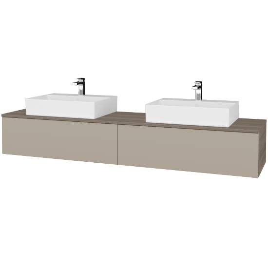 Umyvadlová skříňka MODULE SZZ12 200 umyvadlo Kube - D03 Cafe - L04 Béžová vysoký lesk - Ne