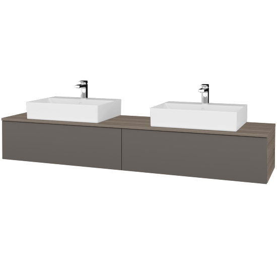 Umyvadlová skříňka MODULE SZZ12 200 umyvadlo Kube - D03 Cafe - N06 Lava - Ne