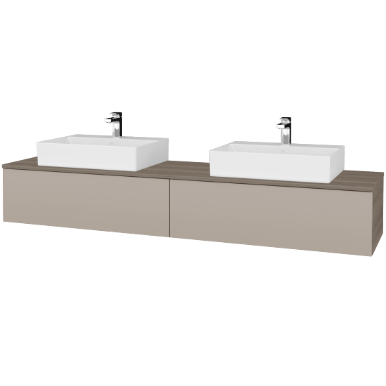 Umyvadlová skříňka MODULE SZZ12 200 umyvadlo Kube - D03 Cafe - N07 Stone - Ne