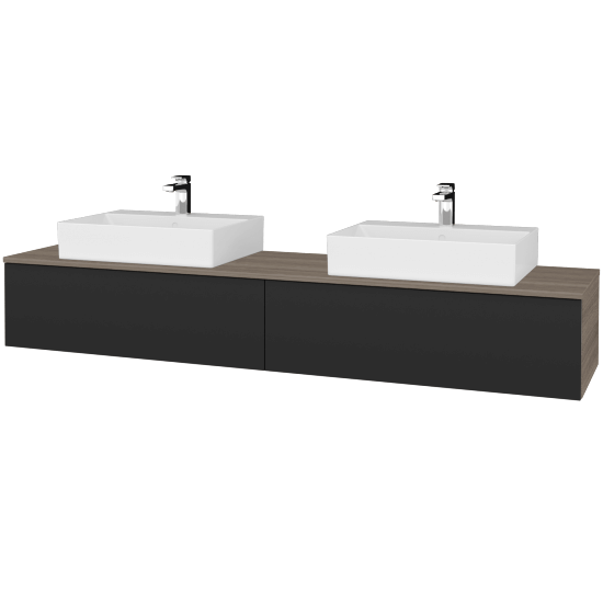 Umyvadlová skříňka MODULE SZZ12 200 umyvadlo Kube - D03 Cafe - N03 Graphite - Ne