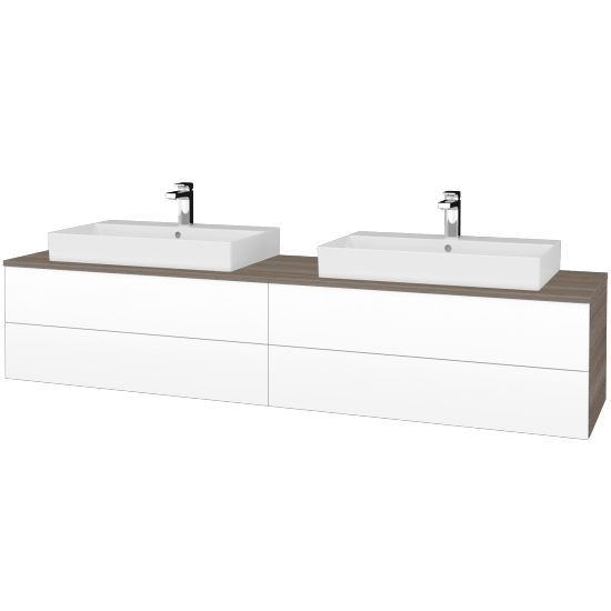 Umyvadlová skříňka MODULE SZZ4 200 umyvadlo Glance - D03 Cafe - L01 Bílá vysoký lesk - Ne