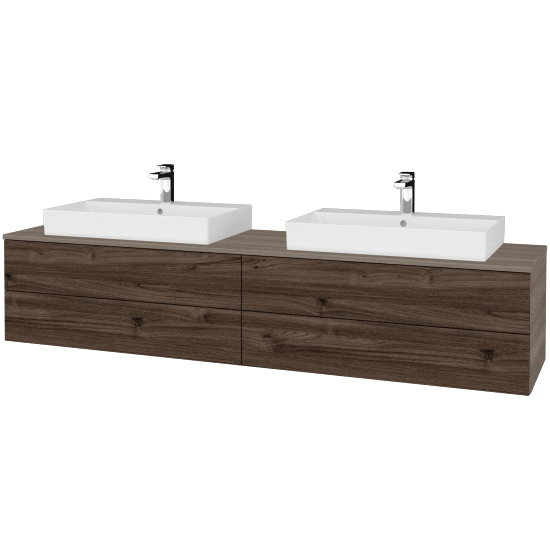 Umyvadlová skříňka MODULE SZZ4 200 umyvadlo Glance - D03 Cafe - D25 Teak - Ne