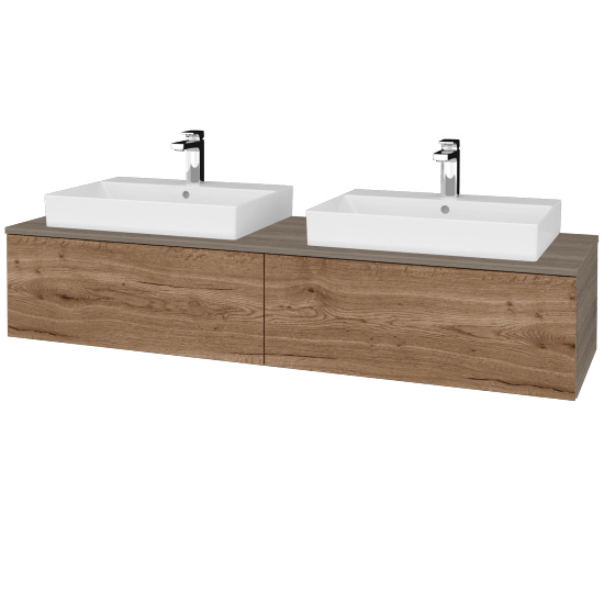 Koupelnová skříňka MODULE SZZ12 160 umyvadlo Glance - D03 Cafe - D21 Tobacco - Ne