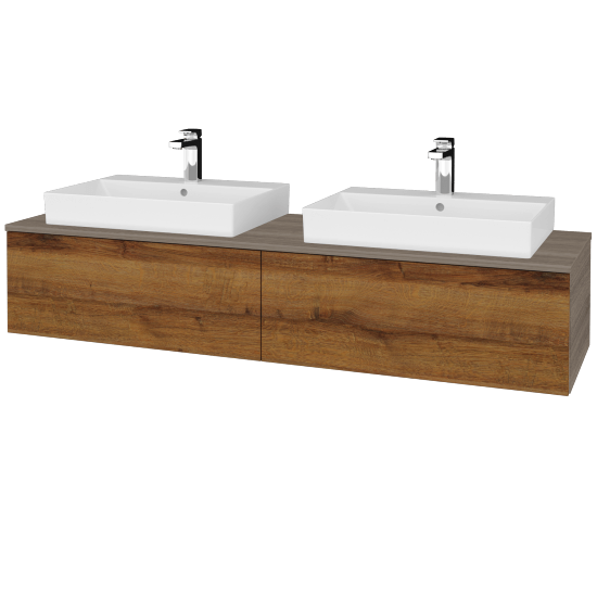 Koupelnová skříňka MODULE SZZ12 160 umyvadlo Glance - D03 Cafe - D27 Cognac - Ne