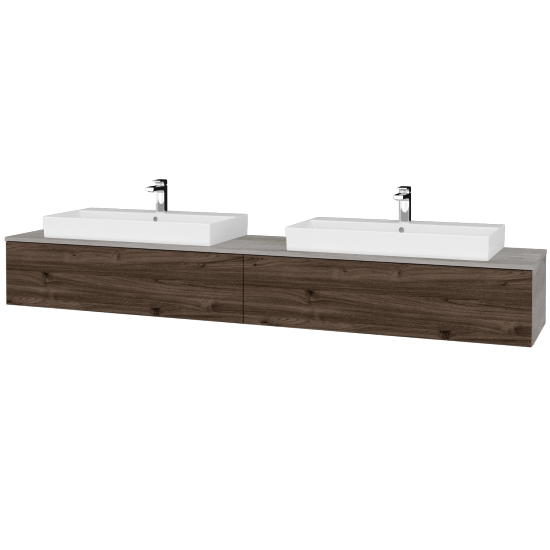 Umyvadlová skříňka MODULE SZZ12 240 umyvadlo Glance - D01 Beton - D25 Teak - Ne