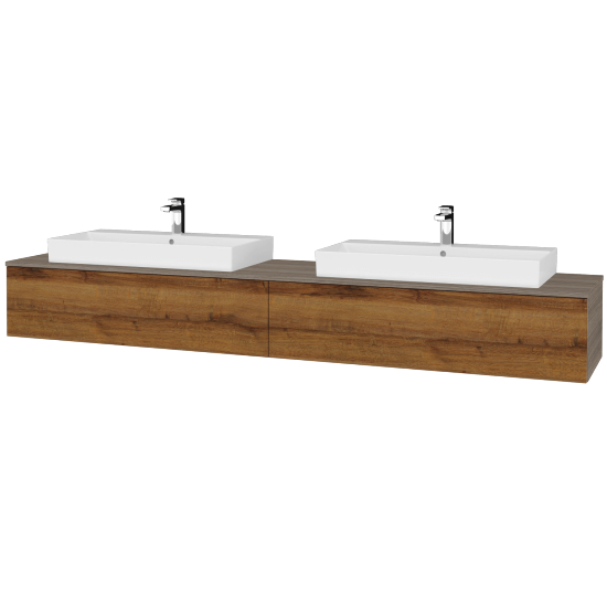 Umyvadlová skříňka MODULE SZZ12 240 umyvadlo Glance - D03 Cafe - D27 Cognac - Ne