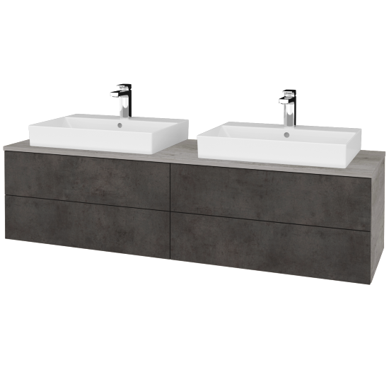 Umyvadlová skříňka MODULE SZZ4 160 umyvadlo Glance - D01 Beton - D16 Beton tmavý - Ne