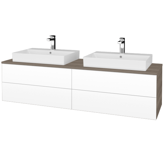 Umyvadlová skříňka MODULE SZZ4 160 umyvadlo Glance - D03 Cafe - L01 Bílá vysoký lesk - Ne