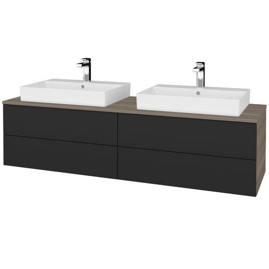 Koupelnová skříňka MODULE SZZ4 160 umyvadlo Glance - D03 Cafe - N03 Graphite - Ne