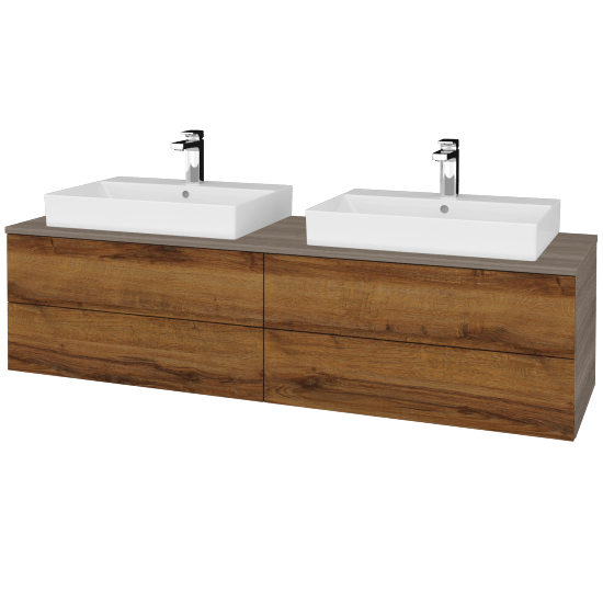 Umyvadlová skříňka MODULE SZZ4 160 umyvadlo Glance - D03 Cafe - D27 Cognac - Ne
