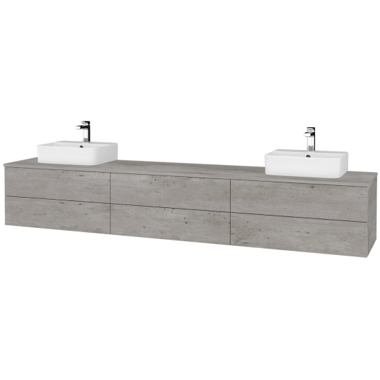 Umyvadlová skříňka MODULE SZZ6 240 umyvadlo Joy 3 - D01 Beton - D01 Beton - Levé + Pravé