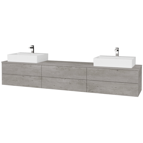 Umyvadlová skříňka MODULE SZZ6 240 umyvadlo Kube - D01 Beton - D01 Beton - Levé + Pravé