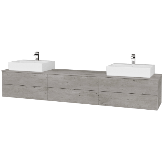 Umyvadlová skříňka MODULE SZZ6 240 umyvadlo Kube - D01 Beton - D01 Beton - Levé + Pravé - Ne