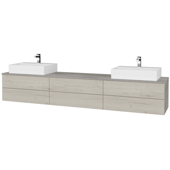 Umyvadlová skříňka MODULE SZZ6 240 umyvadlo Kube - D01 Beton - D28 Alberta - Levé + Pravé - Ne