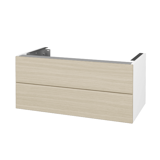 Doplňková skříňka pod desku DSD SZZ2 90 (výška 40 cm)  - N01 Bílá lesk - D04 Dub - Ne